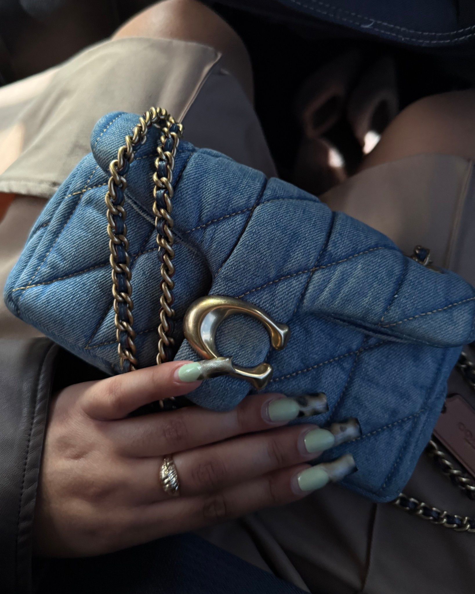 In my opinion this is my favorite coach tabby, it’s soo versatile! I can’t wait do shoulder bag, crossbody, even clutch! & as an overall denim lover I can never go wrong 🩵

#LTKootd #LTKMidsize #LTKPetite