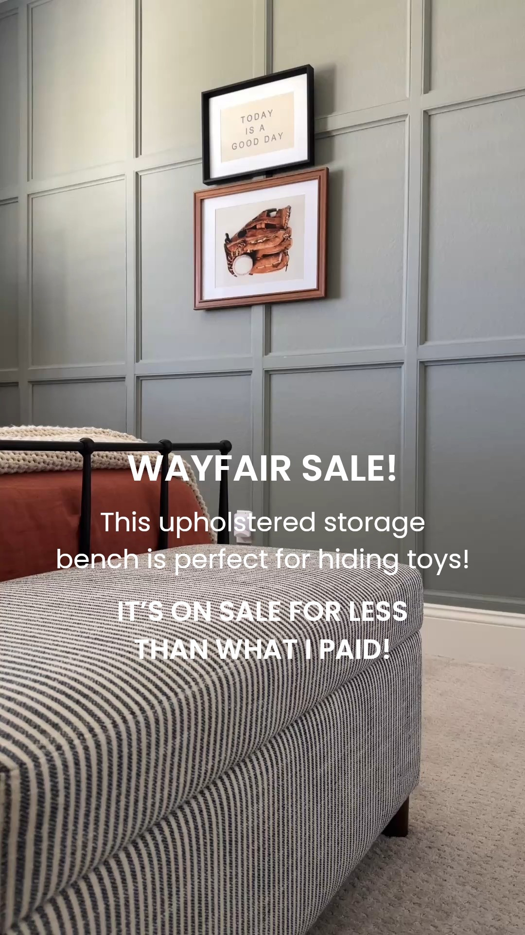 Upholstered striped storage bench on sale for Way Day! Storage bench is great for hiding toys!

#LTKKids #LTKHome #LTKSaleAlert