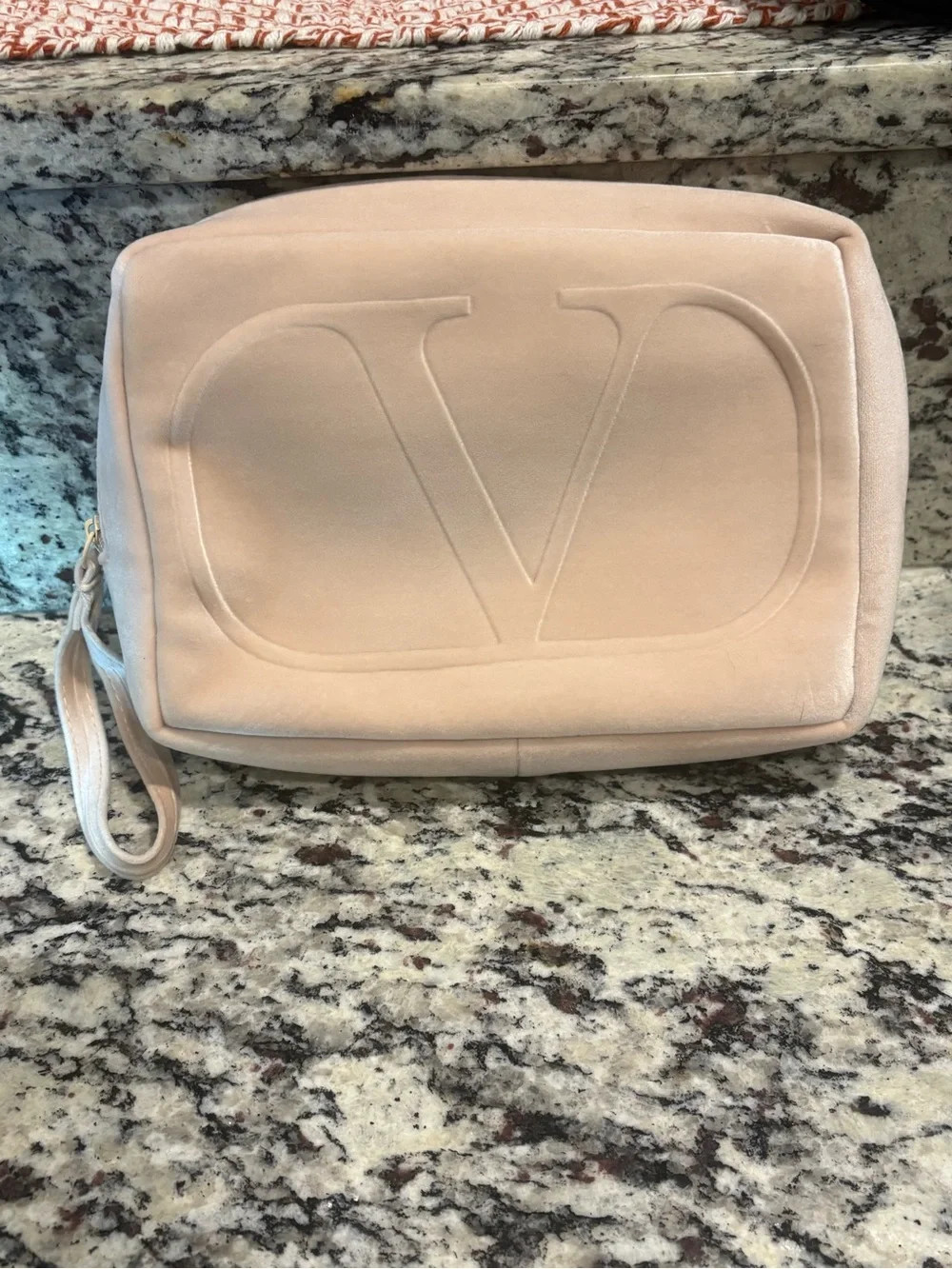 Large Valentino Soft Blush/Beige Velvet Wristlet Pouch | Poshmark