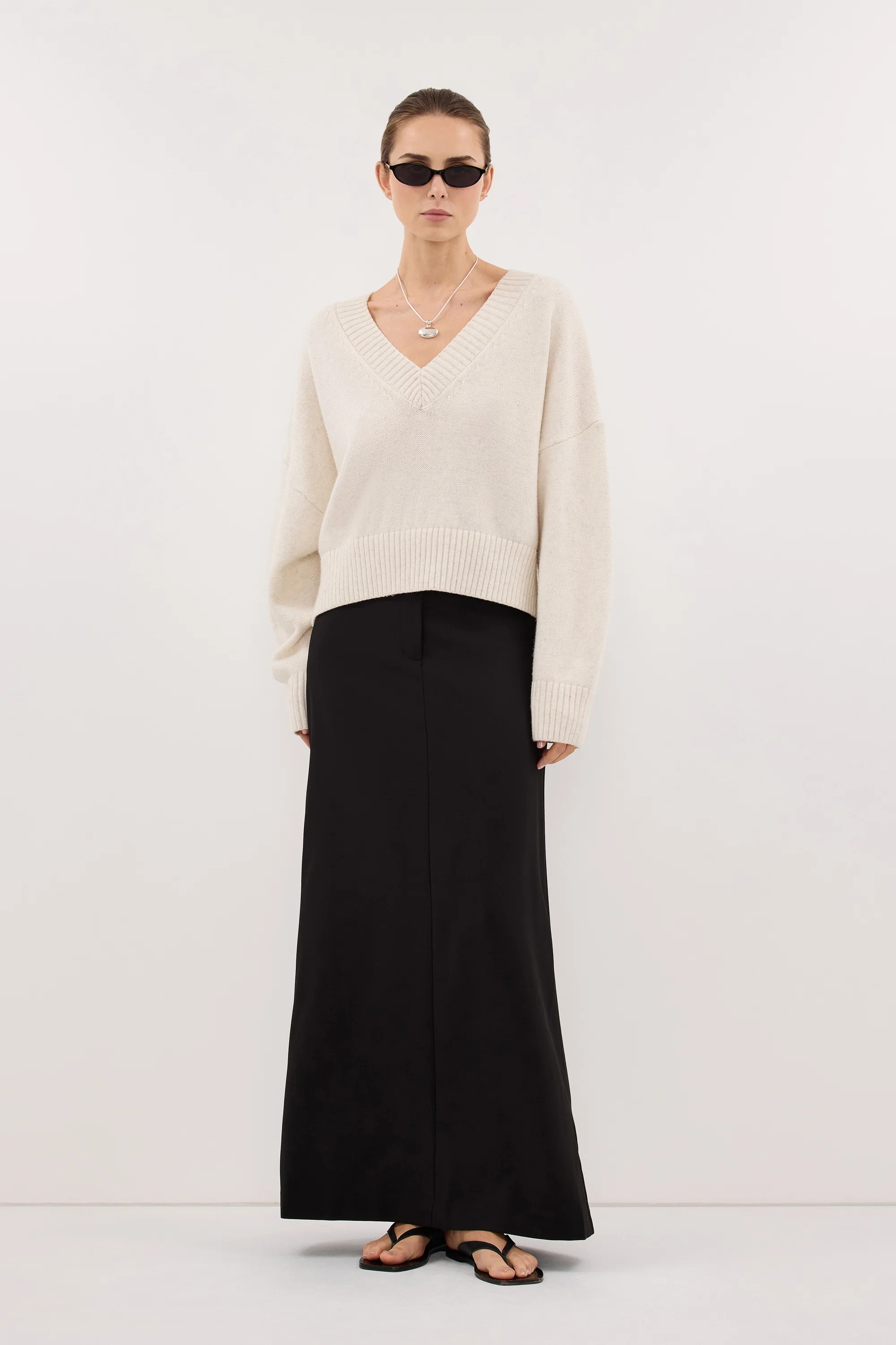 PARKER BLACK TAILORED MAXI SKIRT | DISSH