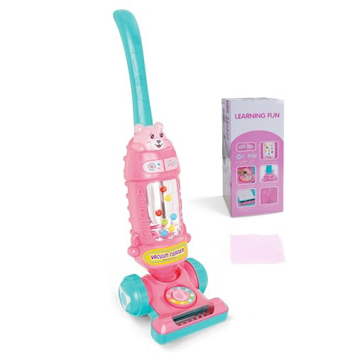 FS Kids Vacuum Toy That Really Works with Lights & Sounds, Pretend Play Toy Vacuum for Toddlers 1-3, Toddler Vacuum Toys for Ages 18M+ Girls, Cleaning Toy with Ball-Popping, Pink | Amazon (US)