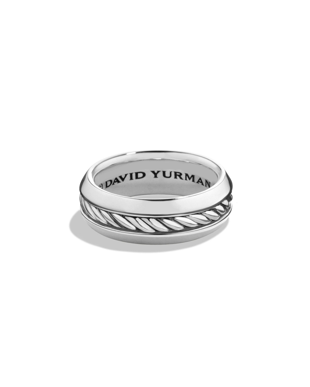 Men's Classic Chevron Inset Band Ring | Neiman Marcus