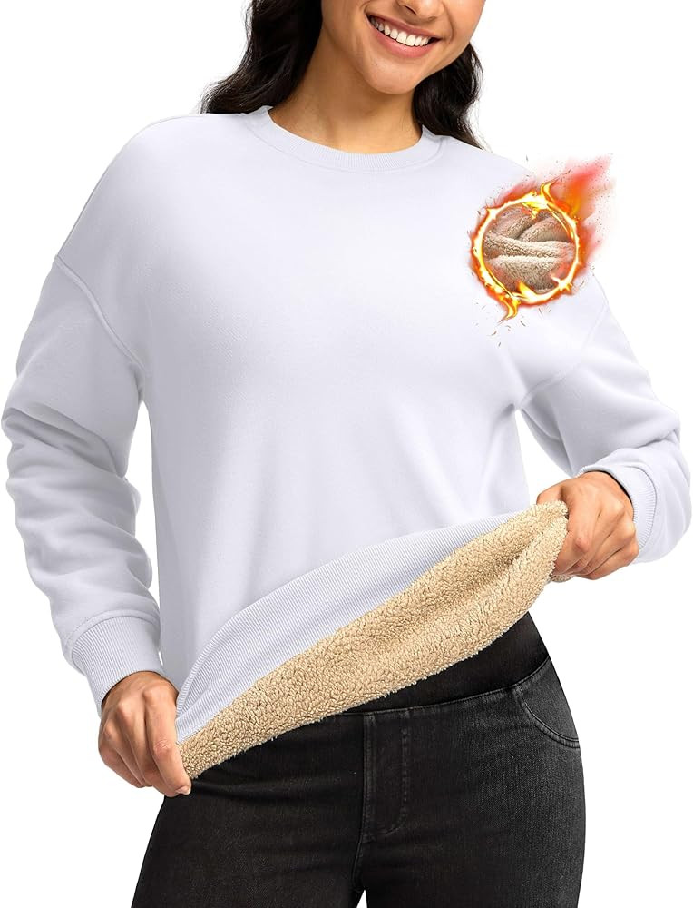 G Gradual Sherpa Sweatshirt for Women Fleece Sweatshirts Crewneck Pullover Warm Sweaters for Wint... | Amazon (US)