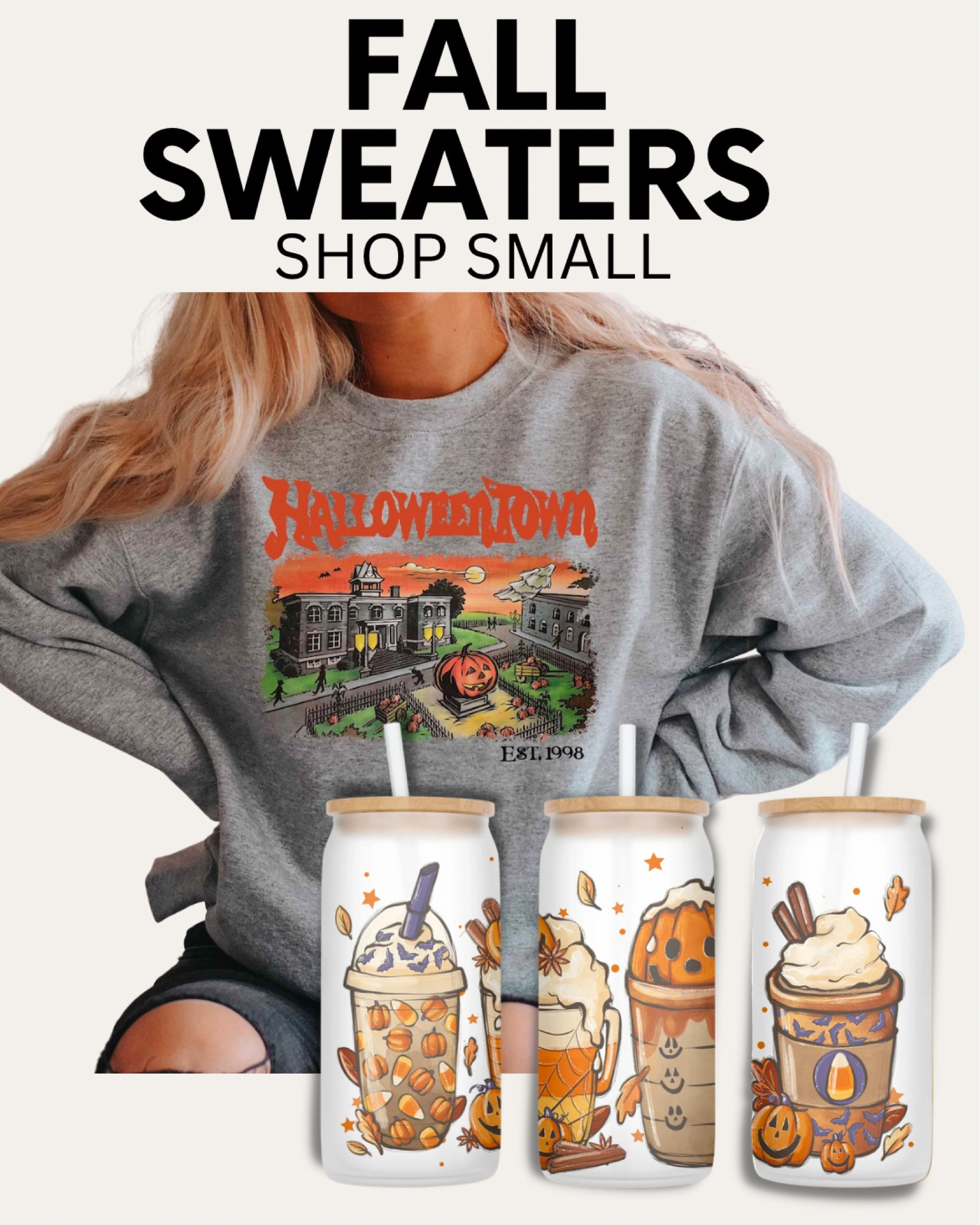 Halloweentown, halloween sweater,  fall outfits, fall swearers, sweater weather, fall cups, coffee cups, pumpkin spice, 

#LTKHoliday #LTKHalloween #LTKSeasonal