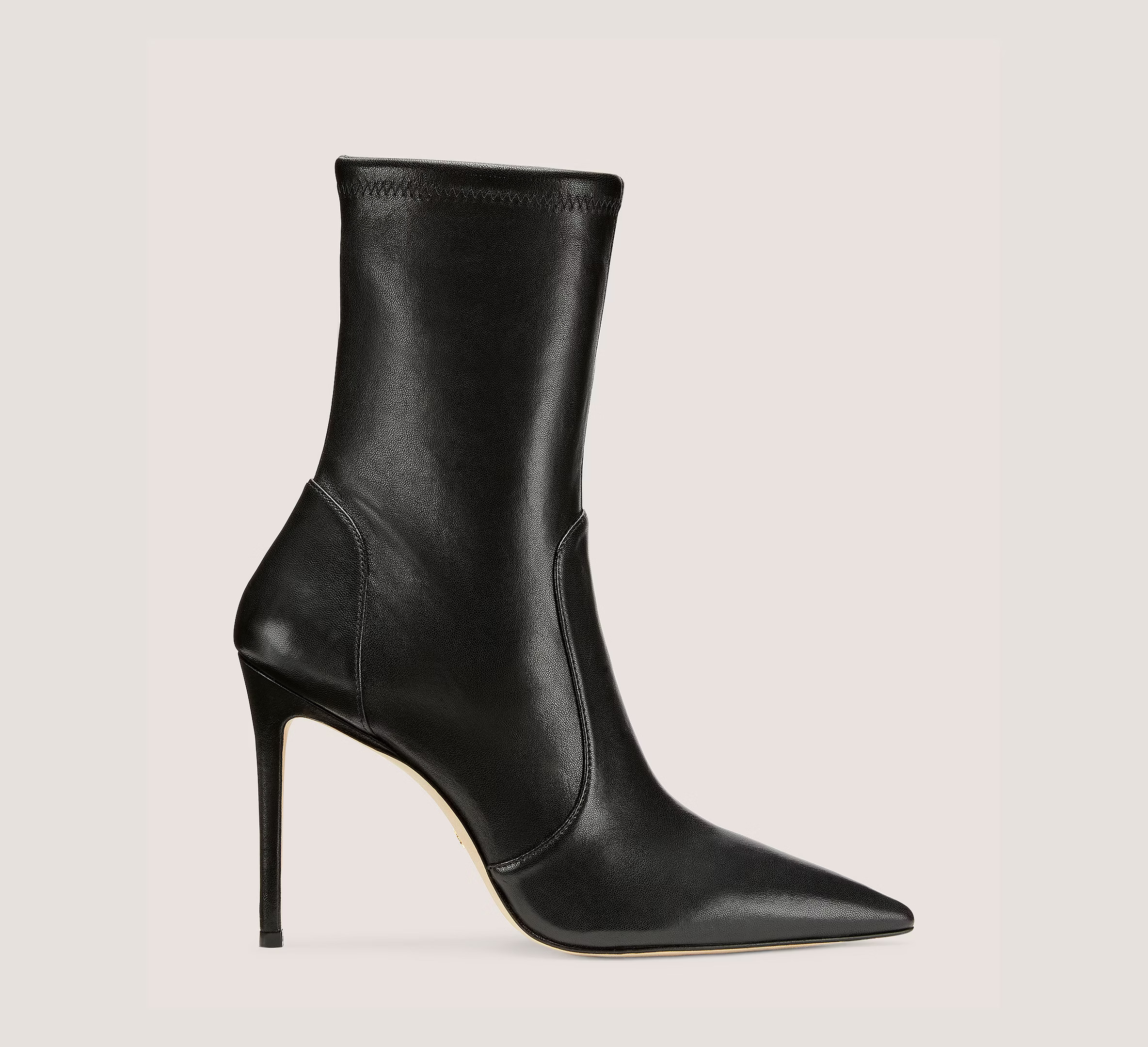 Stuart Weitzman Stuart 100 Stretch Bootie , Black Stretch Nappa Leather, Size: 10 Narrow | Stuart Weitzman (US)