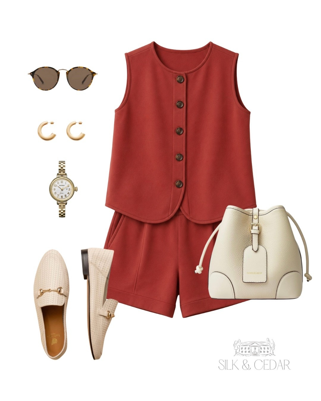 There is something undeniably elegant about warm, earthy tones paired with crisp ivory accessories.

This is the kind of outfit that feels polished without feeling formal—structured enough for lunch, errands, meetings, or travel days, yet comfortable enough to wear all day. A reminder that sophistication rarely comes from complexity. It comes from choosing the right pieces.

#quietluxury #oldmoneystyle #summerstyle #capsulewardrobe #effortlessstyle #classicfashion #europeansummer #elevatedbasics #timelessstyle #neutralfashion #femininestyle #luxurylookforless #minimalstyle #amazonfashion #silkandcedar

#LTKootd #LTKOver40 #LTKmomlife