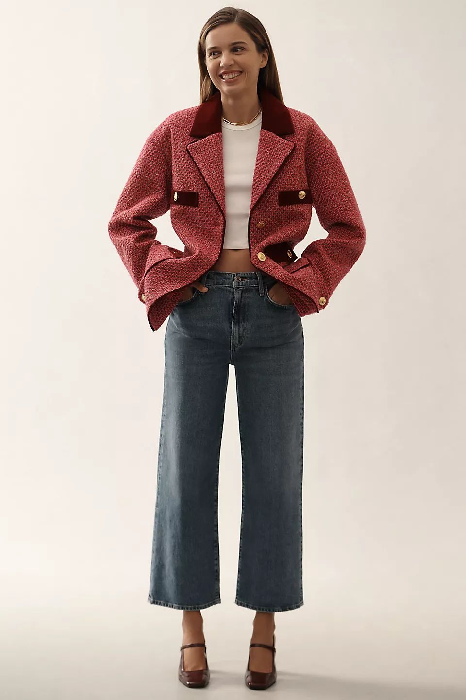 Avec Les Filles Velvet Trim Blazer | Anthropologie (US)