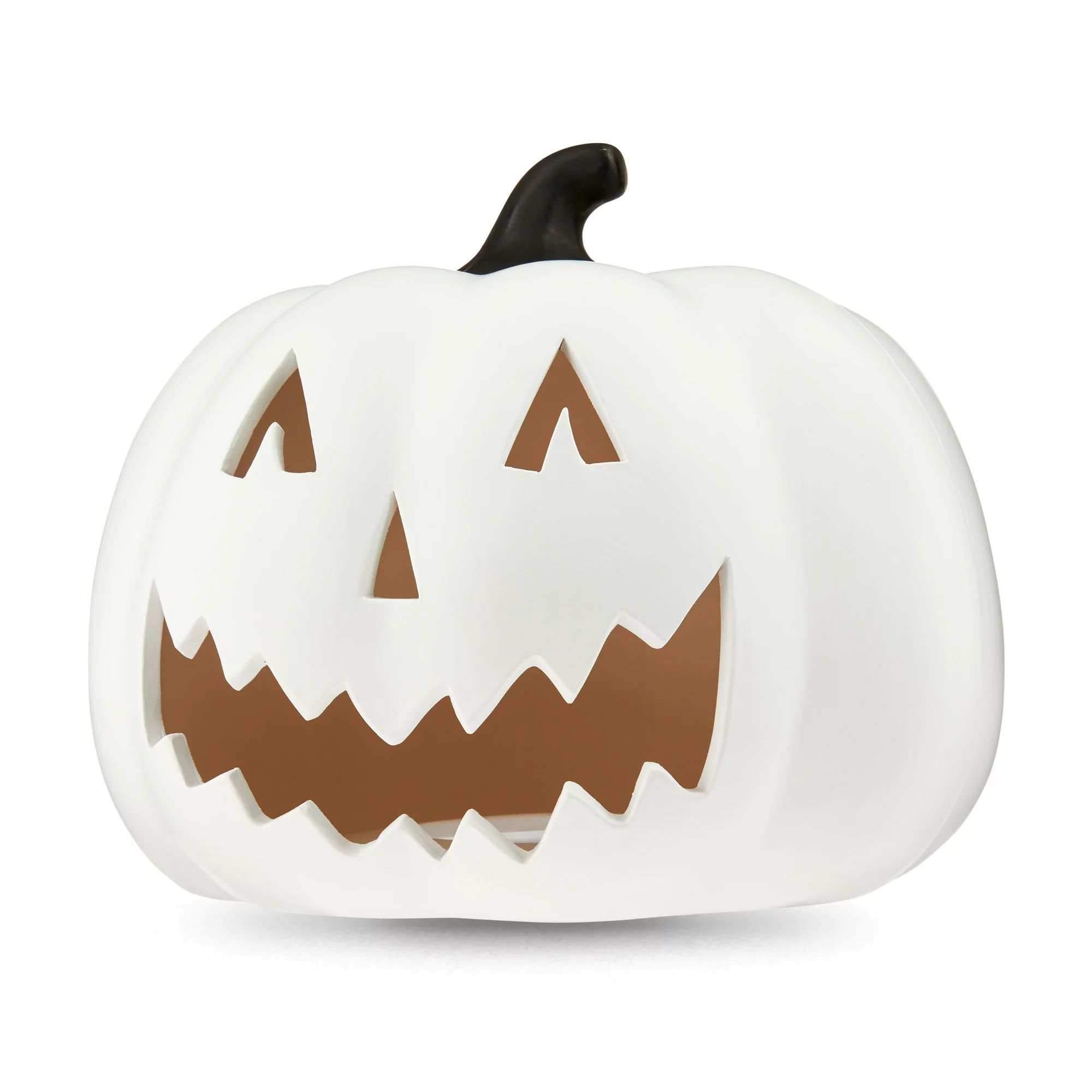 Halloween Clay Jack-o’-Lantern Outdoor Decoration, White, 10.3 in L x 10.3 in W x 8.85 in H, by... | Walmart (US)