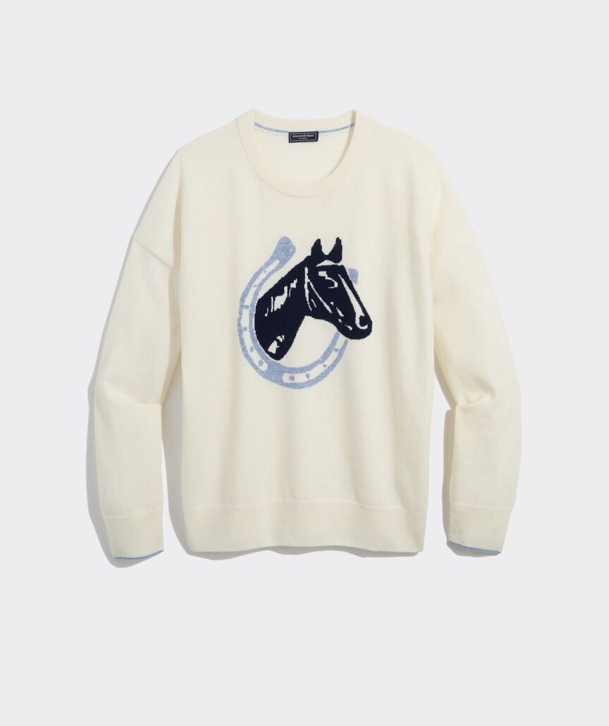 Kentucky Derby Women's Intarsia Cashmere Crewneck Sweater | vineyard vines