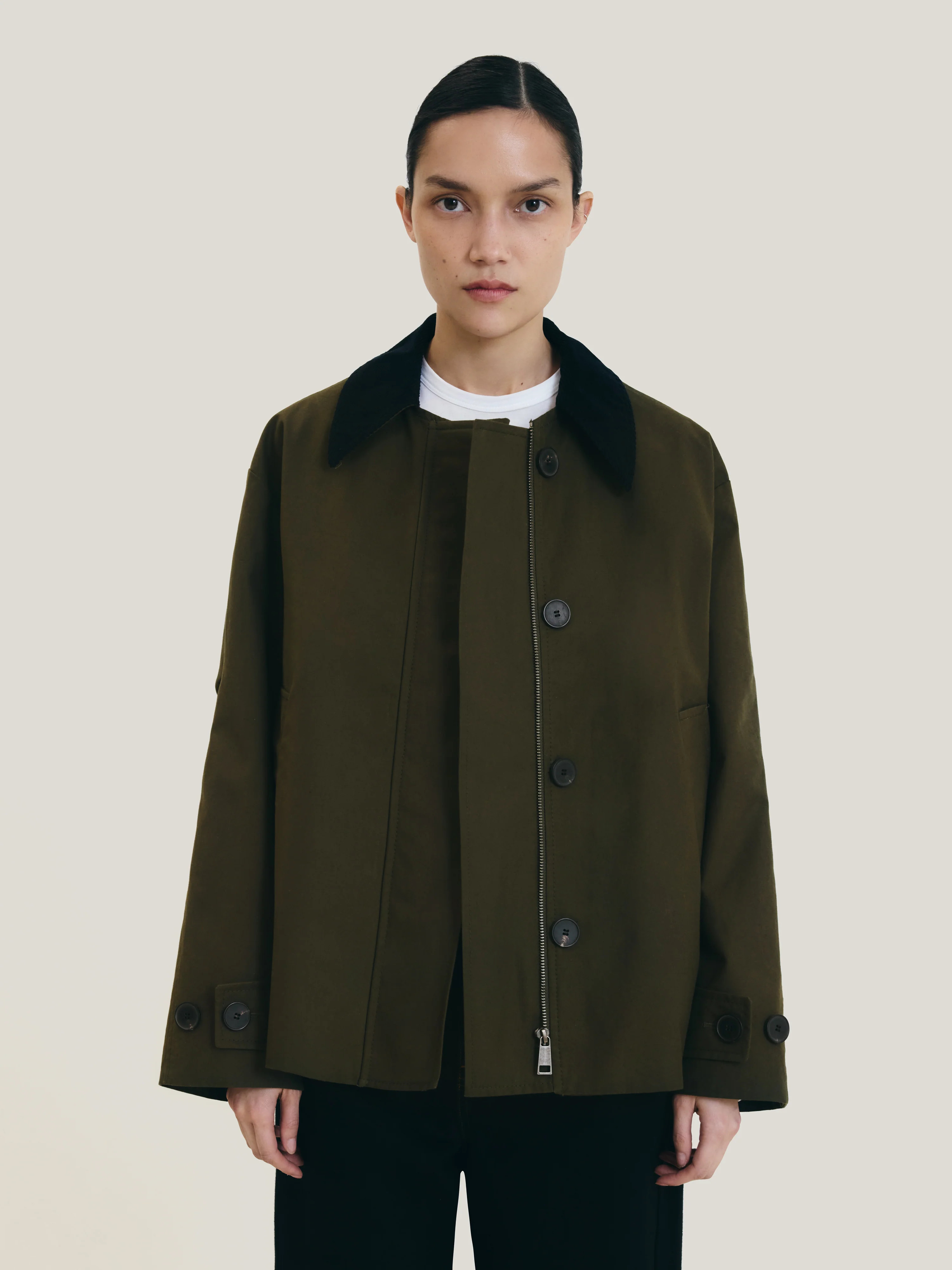 British Millerain Cotton Jacket | Green | Jigsaw (UK)