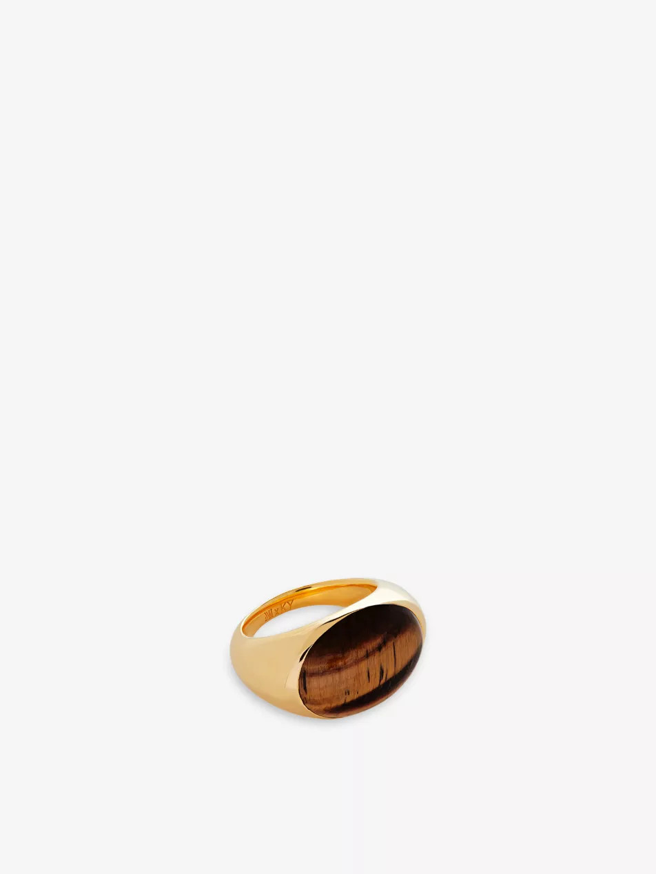 Tigers Eye 18ct yellow-gold vermeil sterling-silver ring | Selfridges