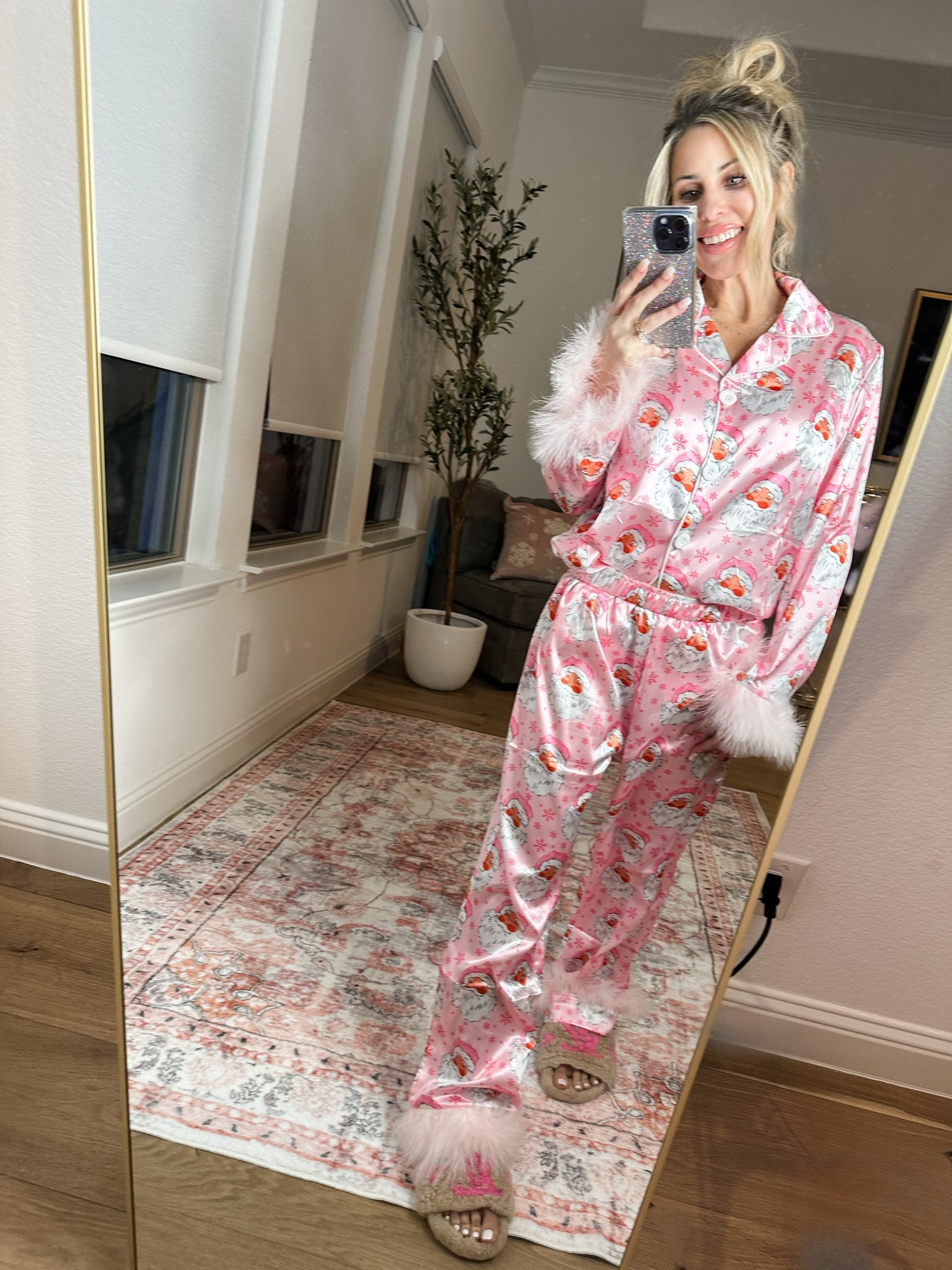 The cutest Santa Christmas pajamas I’ve ever seen. Santa pajamas. Christmas pajamas. Silk Christmas pajamas 

#LTKhome #LTKHoliday #LTKSeasonal