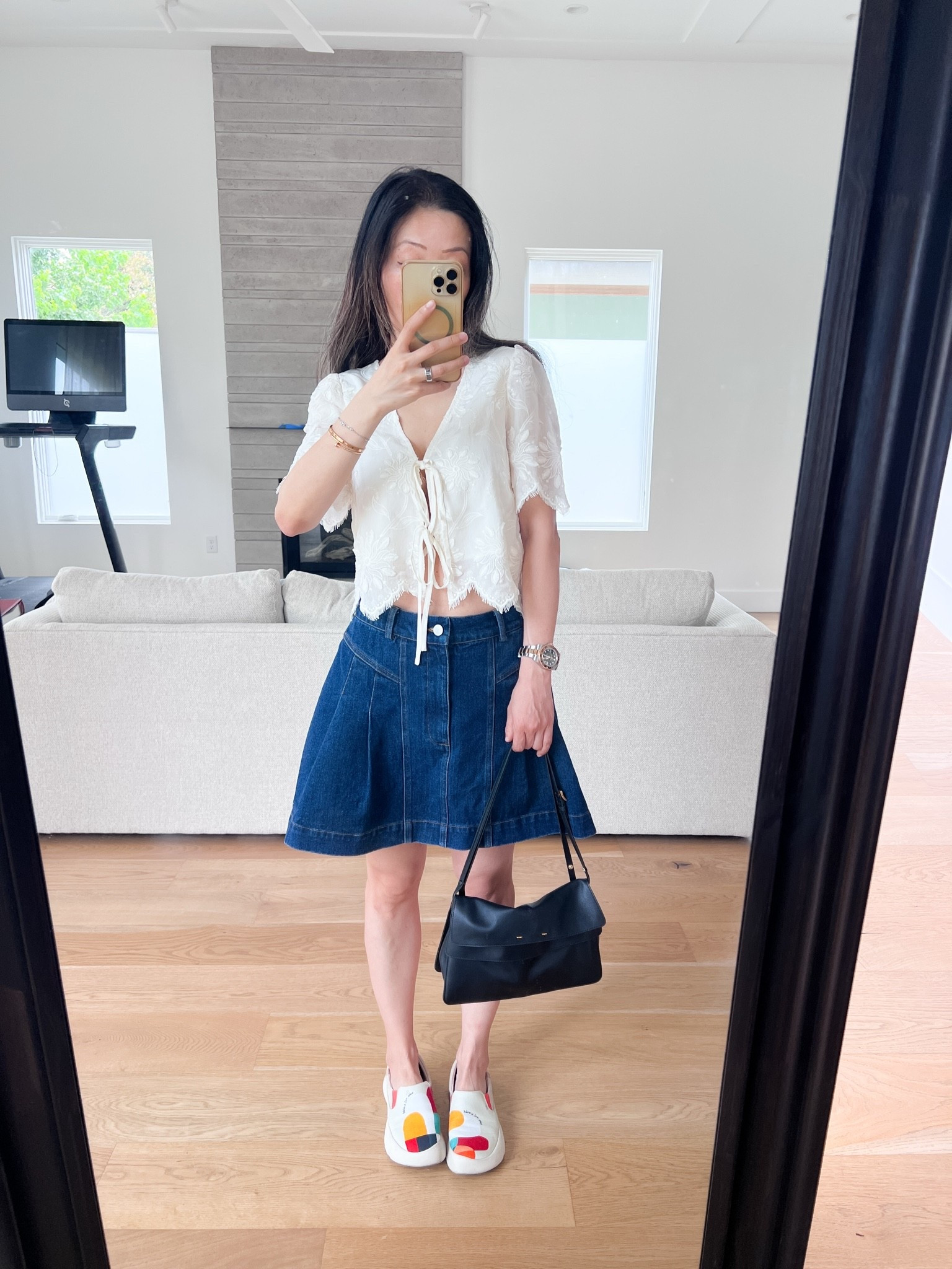 Summer outfit cute top denim skirt

#LTKOver40 #LTKmomlife #LTKootd