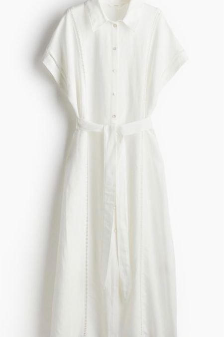 Classic white linen dress! Vacation dress 