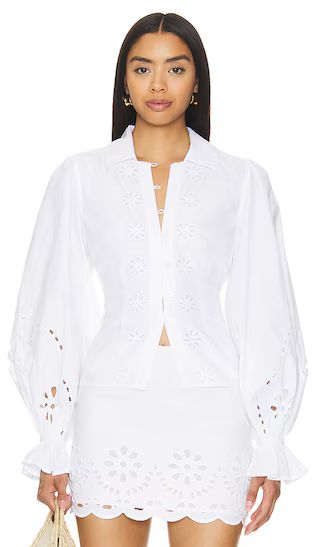 Tess Button Up Shirt in White | Revolve Clothing (Global)