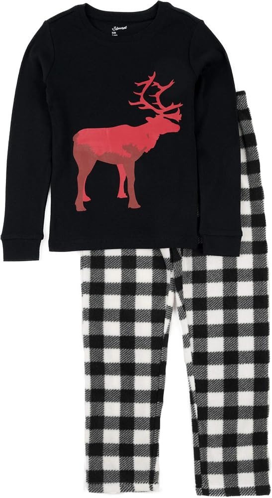 Leveret Kids & Toddler Pajamas Boys Girls 2 Piece Pjs Set Cotton Top & Fleece Pants Sleepwear (2-... | Amazon (US)