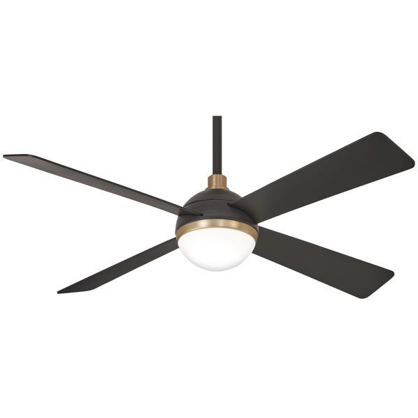 Orb Brushed Carbon with Soft Brass 54-Inch LED Ceiling Fan | Bellacor