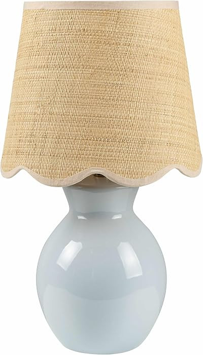 Hauteloom Liliac Boho Ceramic and Jute Bedside Table Lamp for Bedroom Nightstand - End Side Light... | Amazon (US)