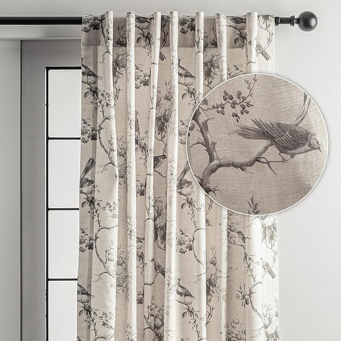 Maison d' Hermine Curtains for Living Room 100% Cotton 108 inch Length One Panel Light Filtering ... | Amazon (US)