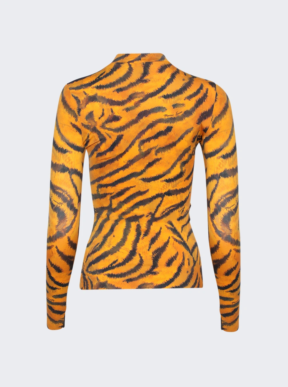 Tiger Printed Jersey Highneck Top Medium Orange | The Webster