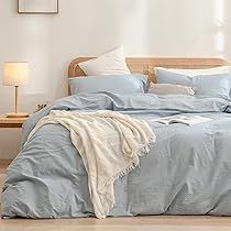 BESTOUCH Duvet Cover Set 100% Washed Cotton Linen Feel Super Soft Comfortable Chic Lightweight 2 ... | Amazon (US)