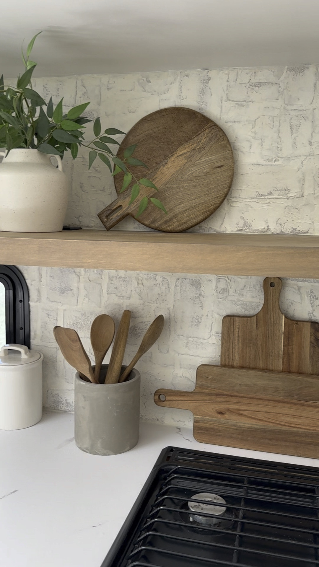 PVC faux stone backsplash! Everything you need to do the project.

Spackle then two coats of 50/50 white chalk paint water ratio!

Try the peel and stick stone at your own risk!

DIY kitchen backsplash, stone wall, stone backsplash, coastal kitchen, backsplash ideas, peel and stick backsplash, kitchen ideas 

#LTKVideo #LTKHome #LTKFindsUnder100