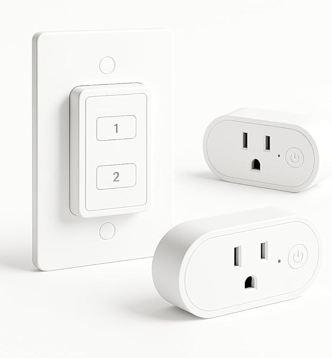 LoraTap Remote Control Outlet, On Off Light Switch with Wall Plate - Wireless Control 2 Plugs fro... | Amazon (US)