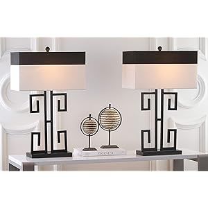 Safavieh Lighting Collection Greek Key Black 28-inch Bedroom Living Room Home Office Desk Nightst... | Amazon (US)