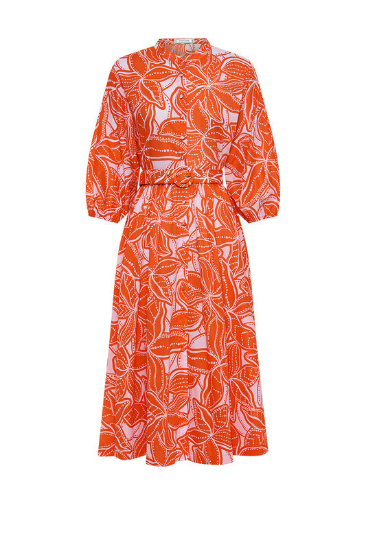 Dolman Midi Shirt Dress in Ukiyo Botanic | Bohemian Traders