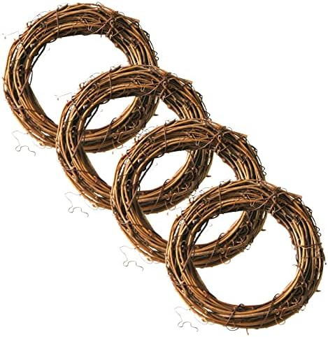 Ougual DIY Crafts Natural Grapevine Wreaths (6 Inch, 4 Pack) | Amazon (US)