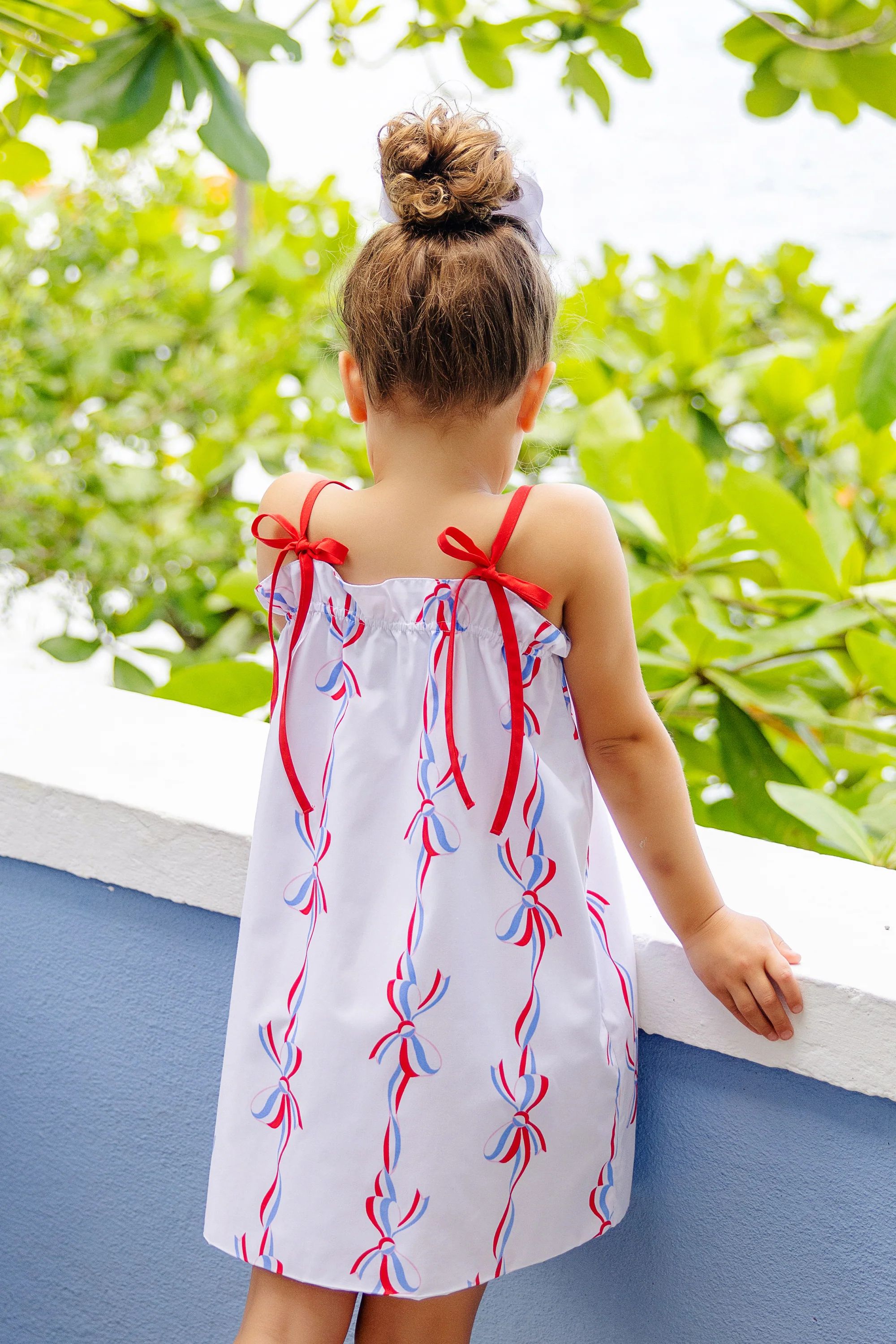 Lainey's Little Dress - America's Birthday Bows with Richmond Red | The Beaufort Bonnet Company