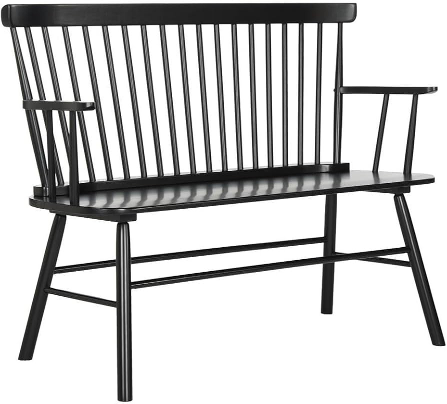 Safavieh American Homes Collection Addison Spindle Back Settee, 0, Black | Amazon (US)