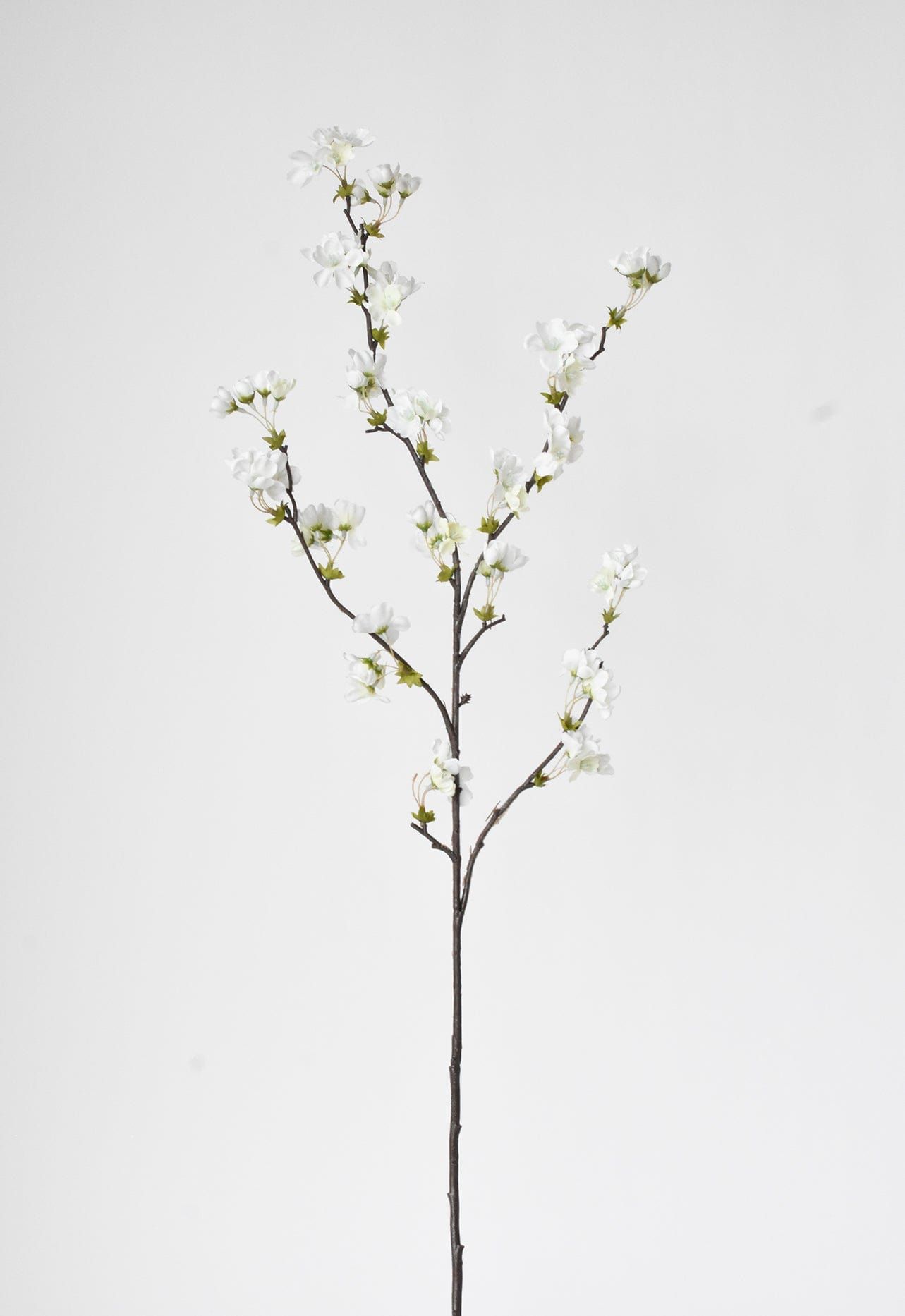 36" Faux Quince Blossom Cream / White Stem Flowering Branch | HouseFloral
