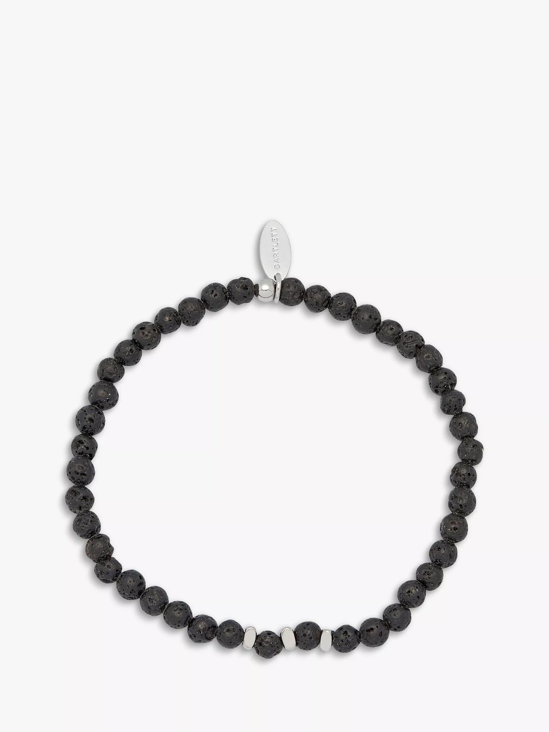 BARTLETT LONDON Men's Lava Rock Beaded Bracelet, Brown | John Lewis (UK)