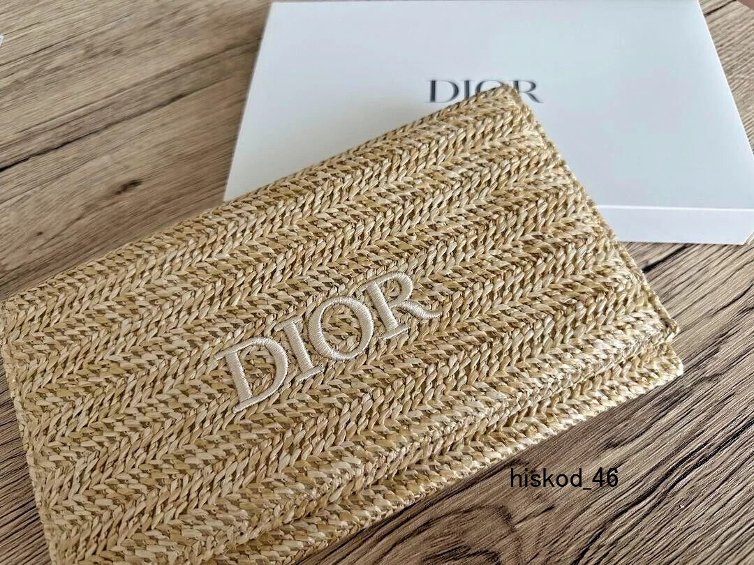 Christian Dior  Clutch Pouch 2023 Summer Rattan Beige Original Limited Novelty | eBay US