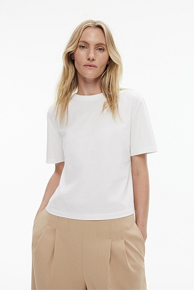 Cotton Crop Short Sleeve Tee | Witchery (AU)