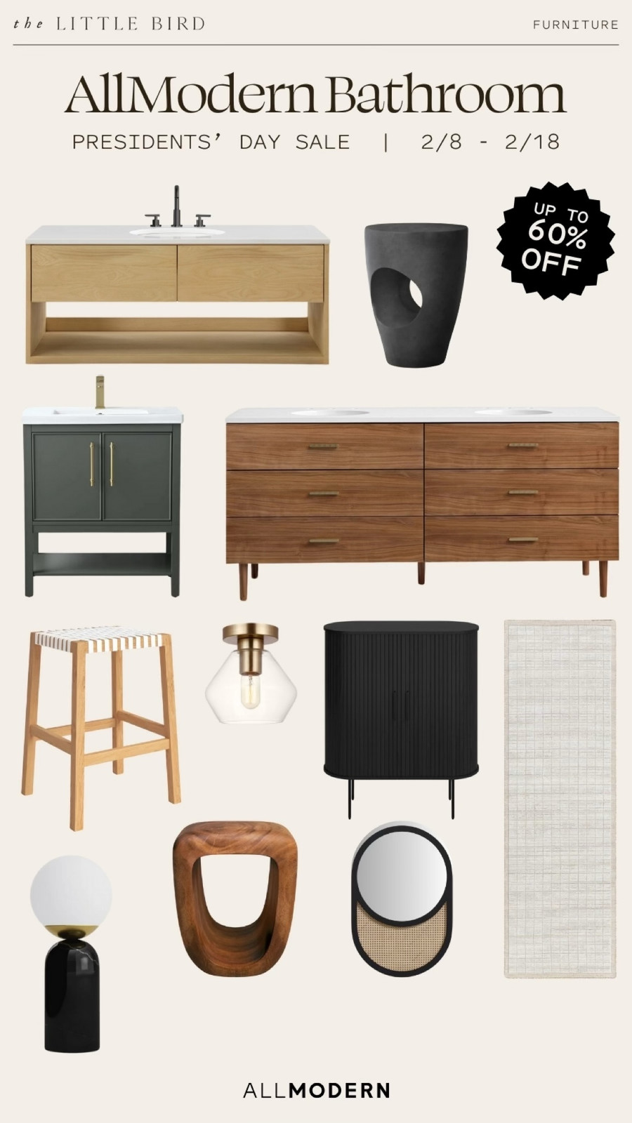 If your bathroom is ready for a little glow-up, I found some gorgeous vanities…
