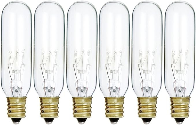 (Pack of 6) 15T6/CL - 15 Watt T6 Clear Tubular - 120V - Candelabra (E12) Base - Incandescent Ligh... | Amazon (US)