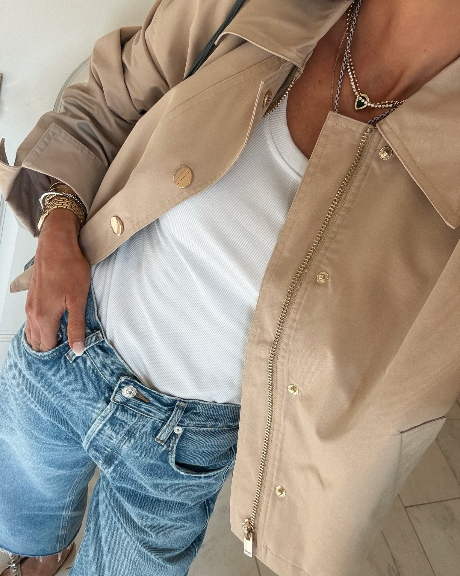 New pre fall arrivals. I'm wearing size small in my jacket and jeans fit tts