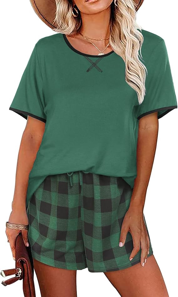 Ekouaer Women Pajama Set Casual Short Set | Amazon (US)