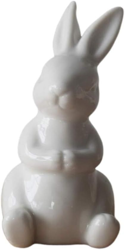 BESPORTBLE Ceramic Rabbit Figurines Easter Rabbit Bunny Statue Mini Animal Art Sculpture Desktop ... | Amazon (US)