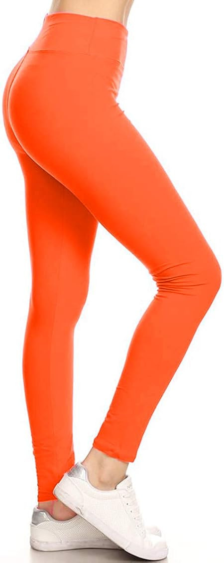 Leggings Depot High Waisted Leggings for Women Buttery Soft 3” Waistband Women's Leggings Solid Yoga | Amazon (US)