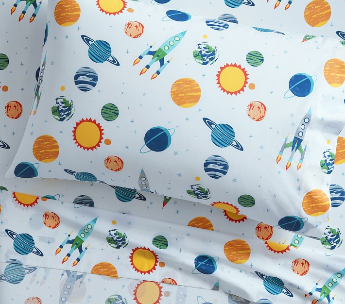 Solar System Glow-in-the-Dark Sheet Set & Pillowcases | Pottery Barn Kids