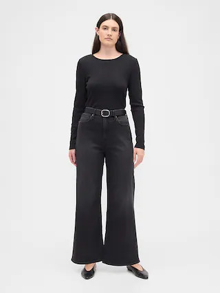 High Rise Wide-Leg Sweatpant Jeans | Gap Factory