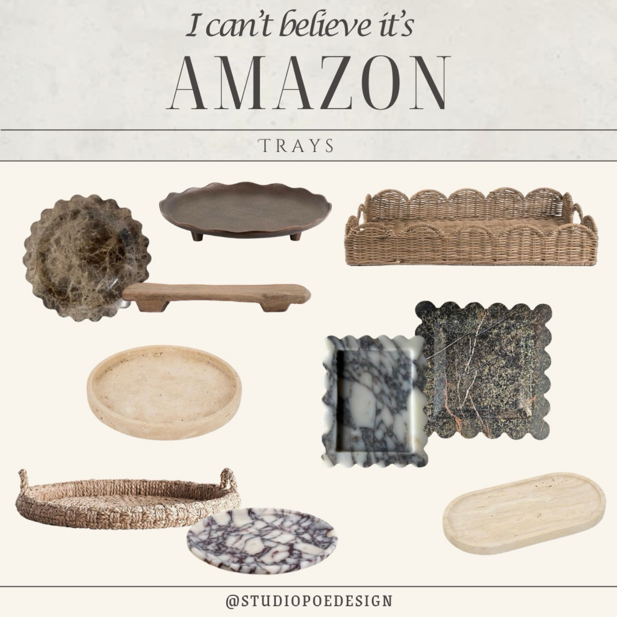 Amazon trays!

Amazon find, marble tray, wicker tray, stone tray, travertine, home decor, bathroom tray, bowl, organizationn

#LTKSaleAlert #LTKFindsUnder50 #LTKHome