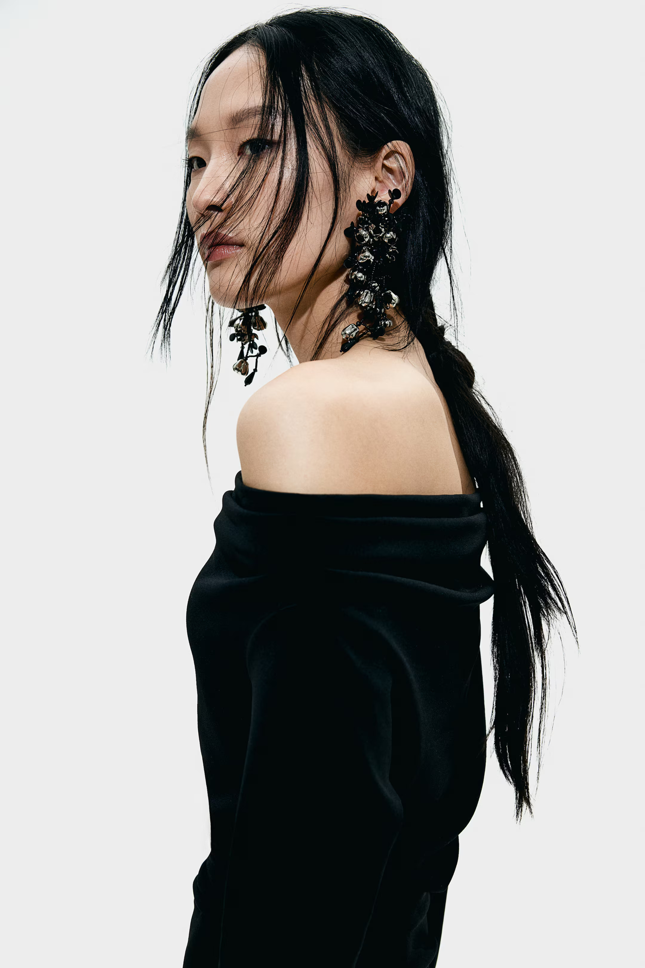 Draped Off-the-shoulder Dress - Black - Ladies | H&M US | H&M (US + CA)