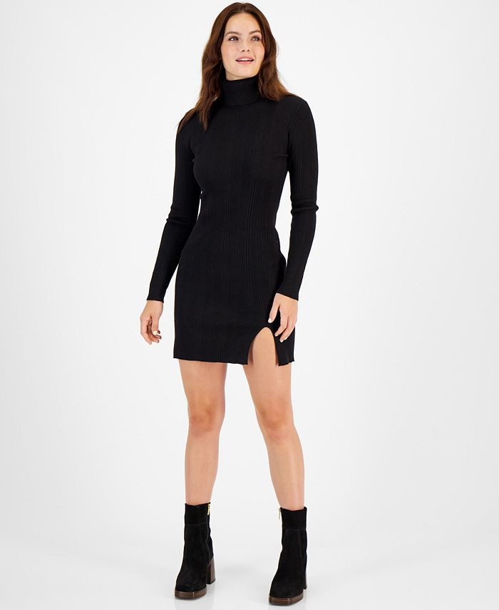 Hippie Rose Juniors' Ribbed Turtleneck Sweater Dress   & Reviews - Dresses - Juniors - Macy's | Macys (US)