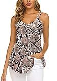 OURS Women's Summer Spaghetti Strap Tank Shirts Casual Snake Print Sleeveless Tunic Tops (Snake, S) | Amazon (US)