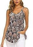 OURS Women's Summer Spaghetti Strap Tank Shirts Casual Snake Print Sleeveless Tunic Tops (Snake, S) | Amazon (US)