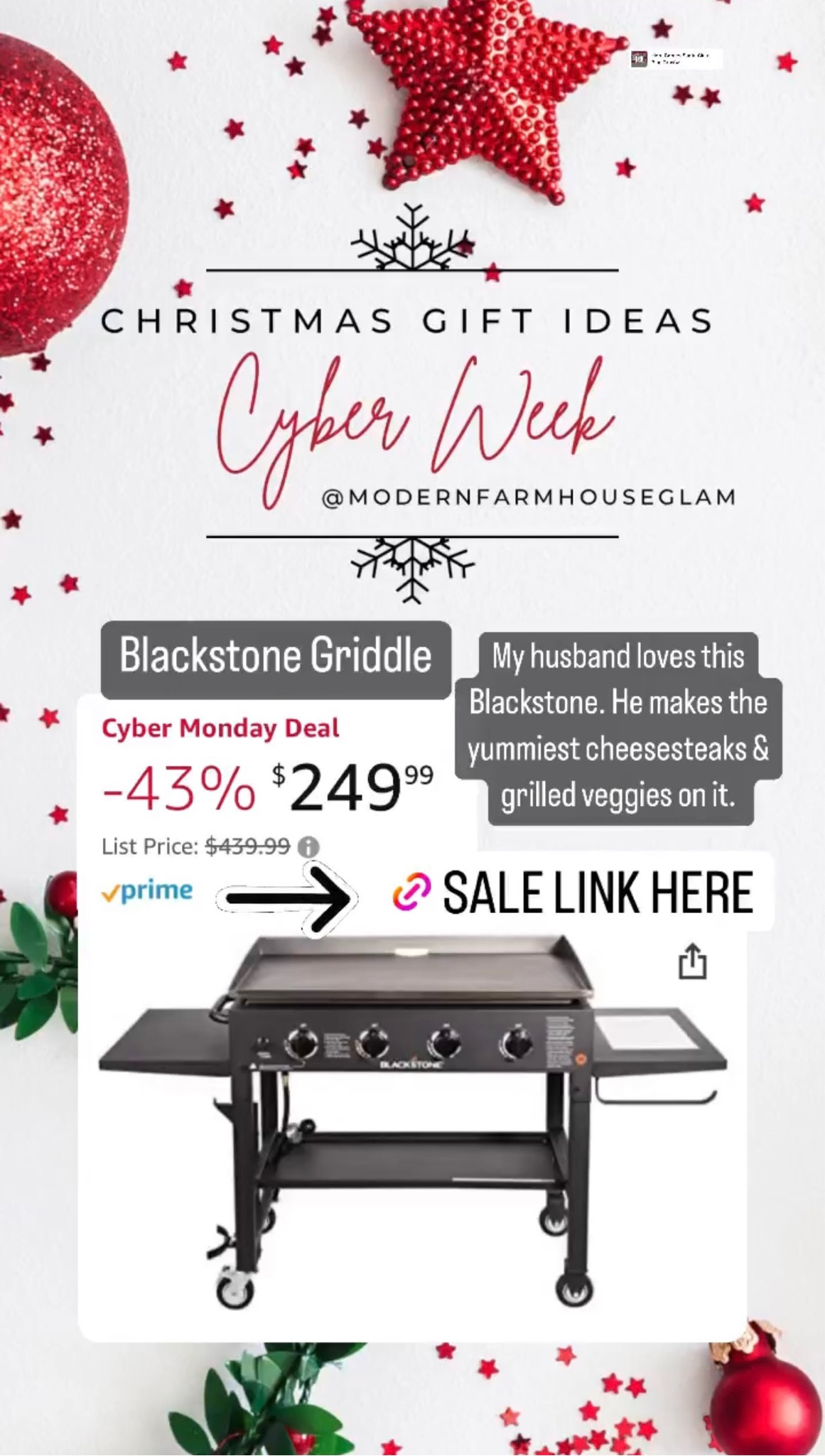 Black stone griddle Amazon cyber Monday Christmas holiday sales gifts for him 

#LTKCyberweek #LTKGiftGuide #LTKsalealert